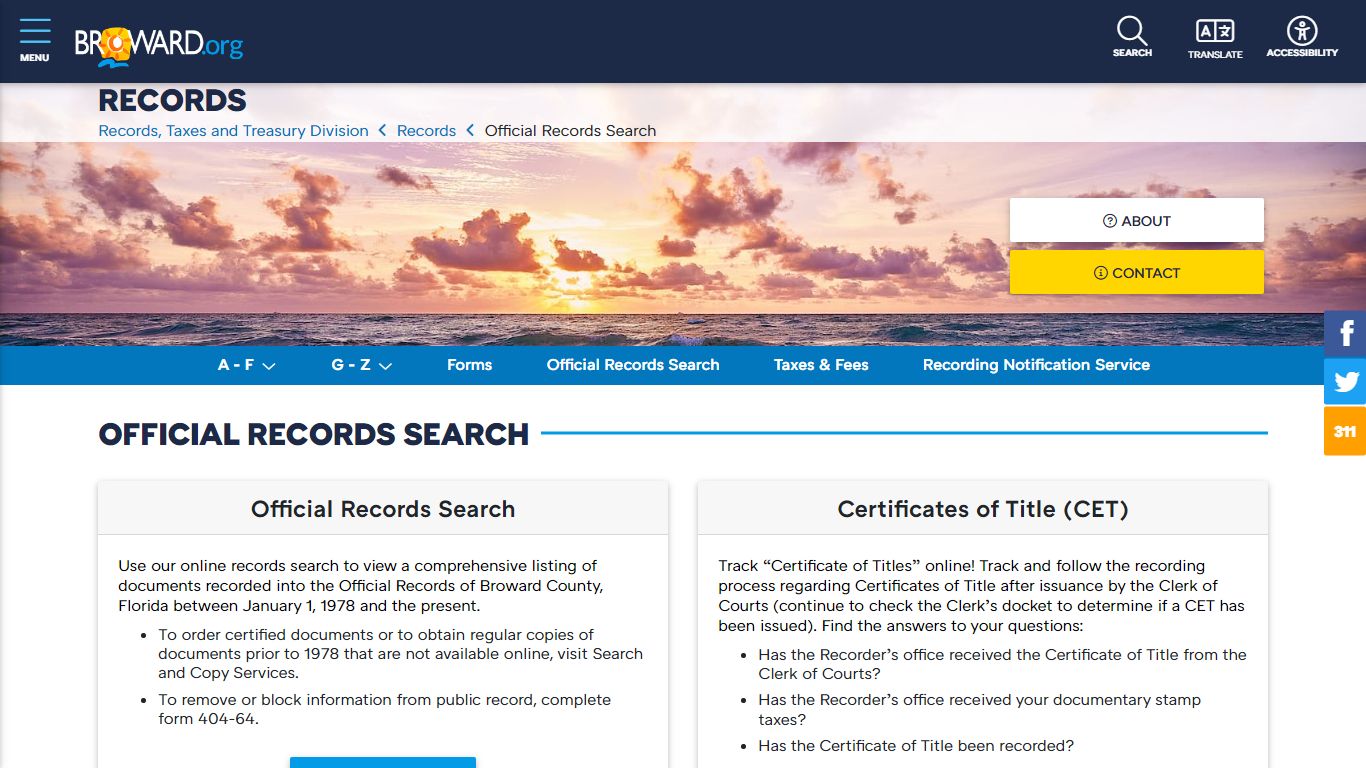 Records Official Records Search - Broward County, Florida